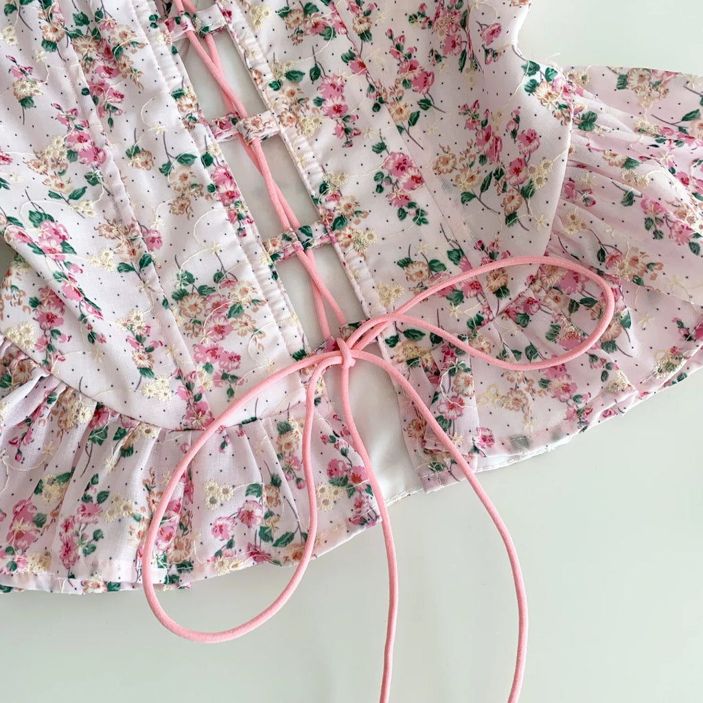 Parisian Floral Corset Tanks Top Corset Bustier Camis Chic Crop Top Women Party Sling Top Y2k