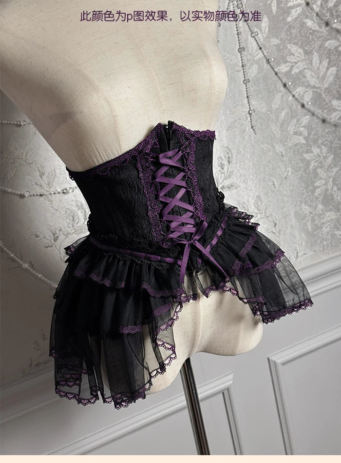 The Versailles Layered Tulle Corset | Jacquard Lace-Up Bustier | Pre-Order Exclusive | Parisian Princess