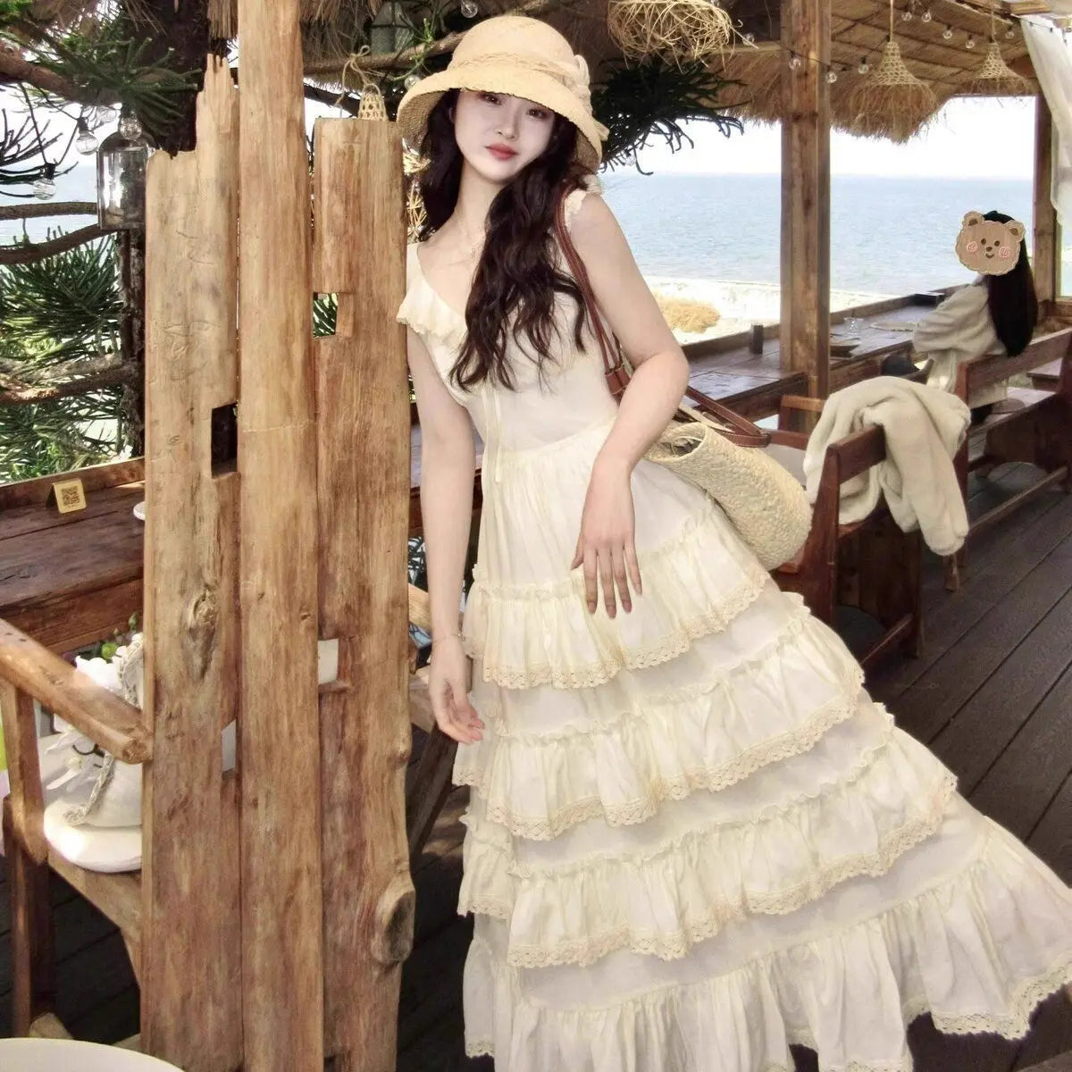 The Riviera Lolita Mini | Sweet Summer Beach Ruffle Dress | Turn-Down Collar Slim A-Line Sundress | Parisian Princess