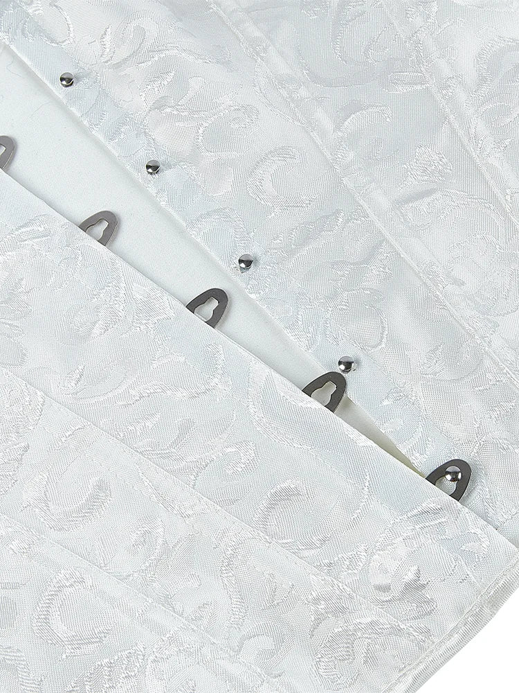 Corset Steel Boned Court Corset Laced Waist Cincher Vintage Shapewear Abdominal Belt Tight Binding