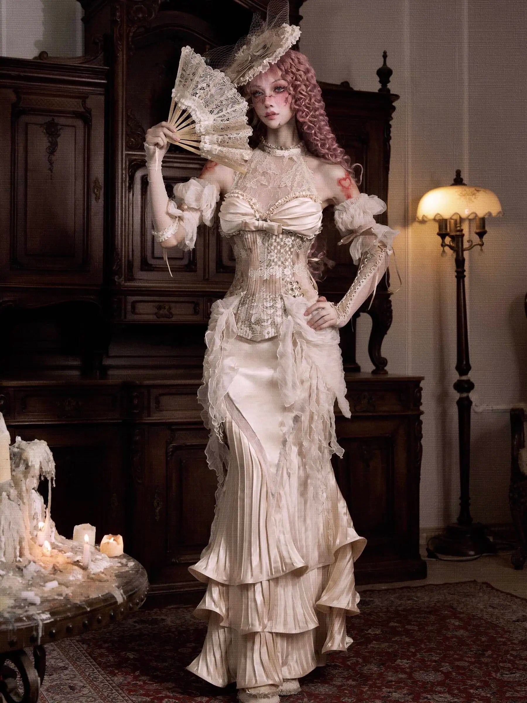 Goddess of Love Venus Lolita Women's Parisian Rococo Retro Elegance Dress Spooky Medieval Sexy Ghost Zombie Dress