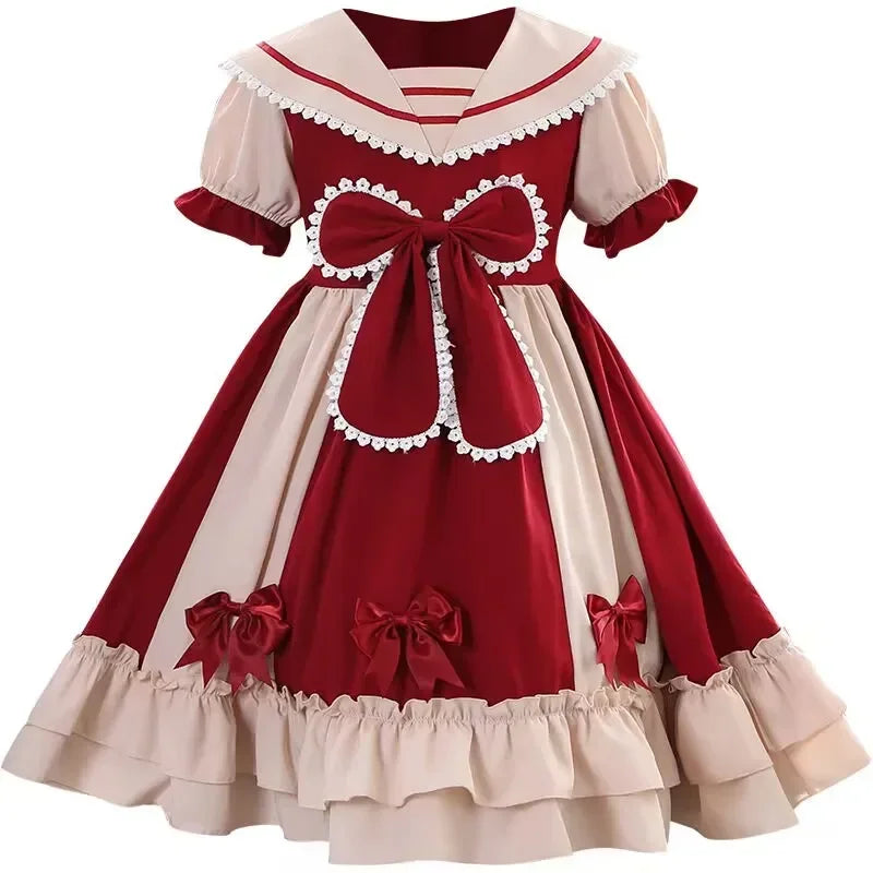 Petite Princess Lolita  Cute Princess Dress New Children's Fashion Birthday Dresses Tutu Send Headpiece 3-15Y 2023