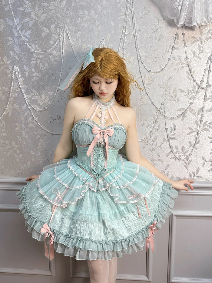 The Versailles Layered Tulle Corset | Jacquard Lace-Up Bustier | Pre-Order Exclusive | Parisian Princess