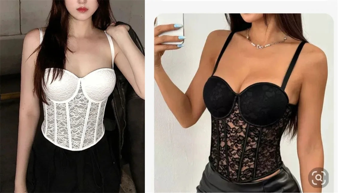 The Versailles Floral Lace Bustier | Sweet Corset Crop Top | Everyday Shaping Top | Parisian Princess