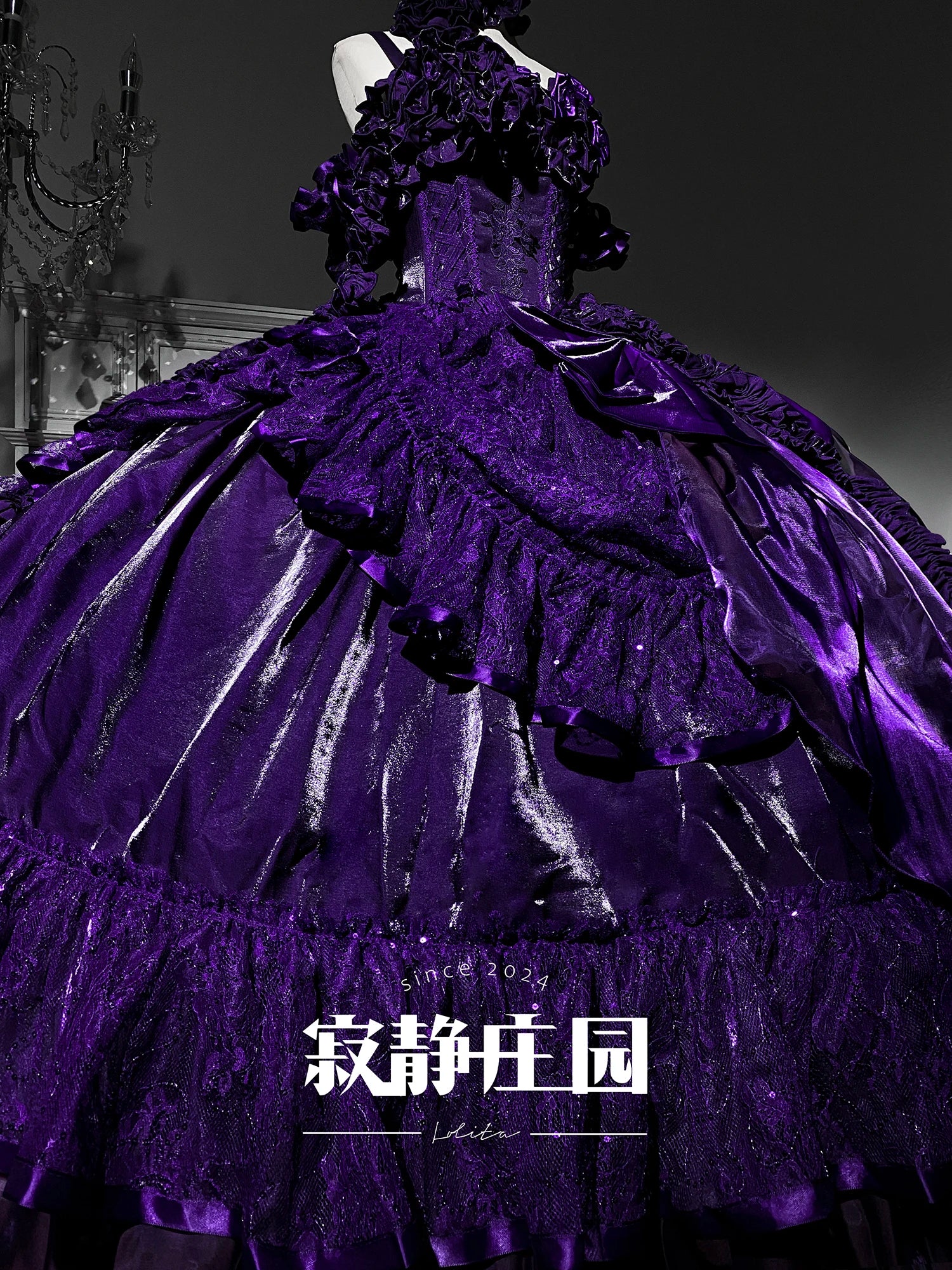 Original Purple Lolita Dark Gothic Fishbone Long Dress 2025 Halloween Christmas Cos Maxi Dresses for Women Sweet Wedding Dress