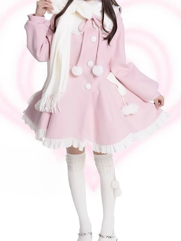 French Court Lolita Lace Patchwork Sweet Dress Coat Women Parisian Aesthetic Contrast Color Dresses Elegant Cute Party