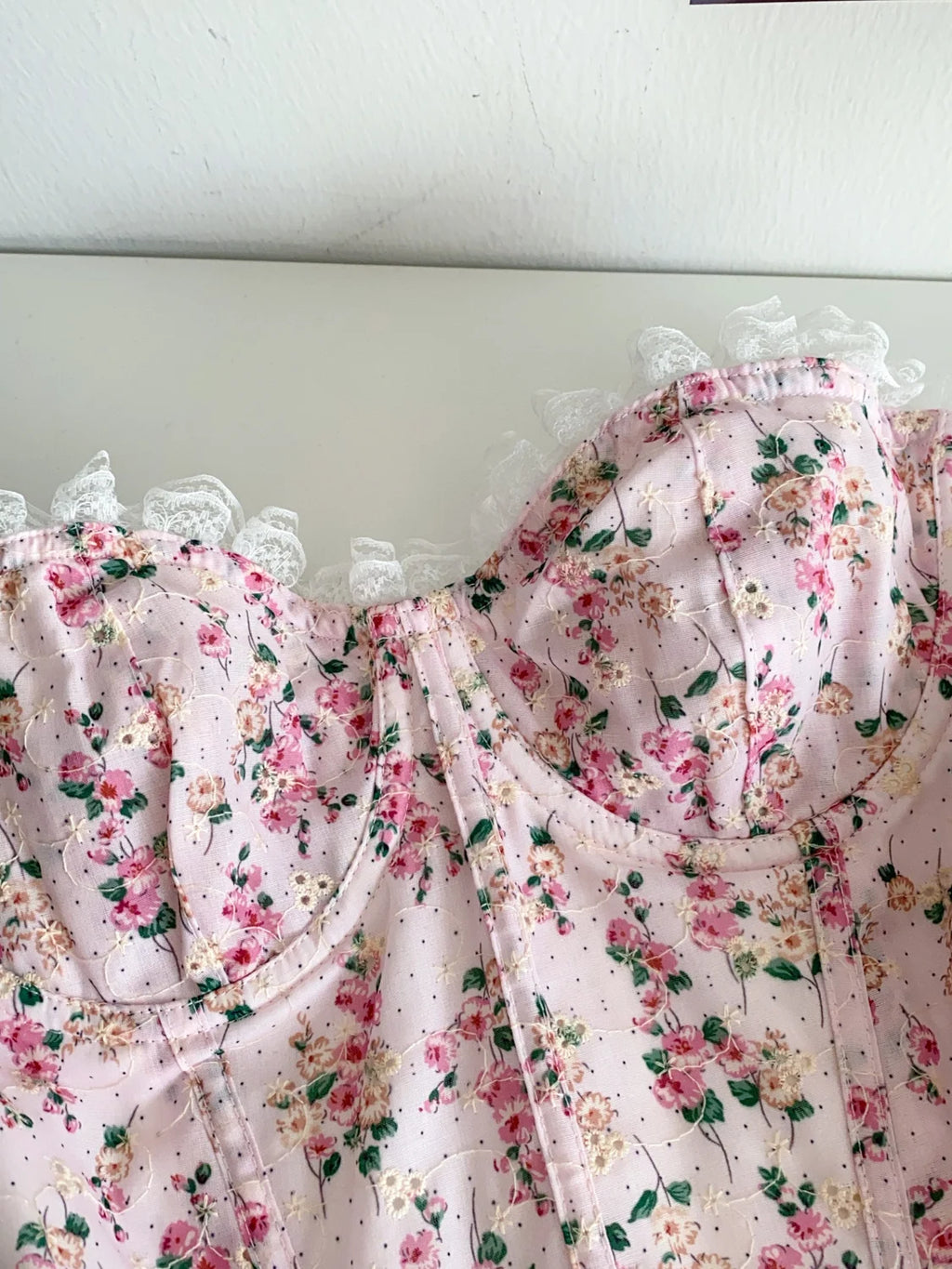 Parisian Floral Corset Tanks Top Corset Bustier Camis Chic Crop Top Women Party Sling Top Y2k