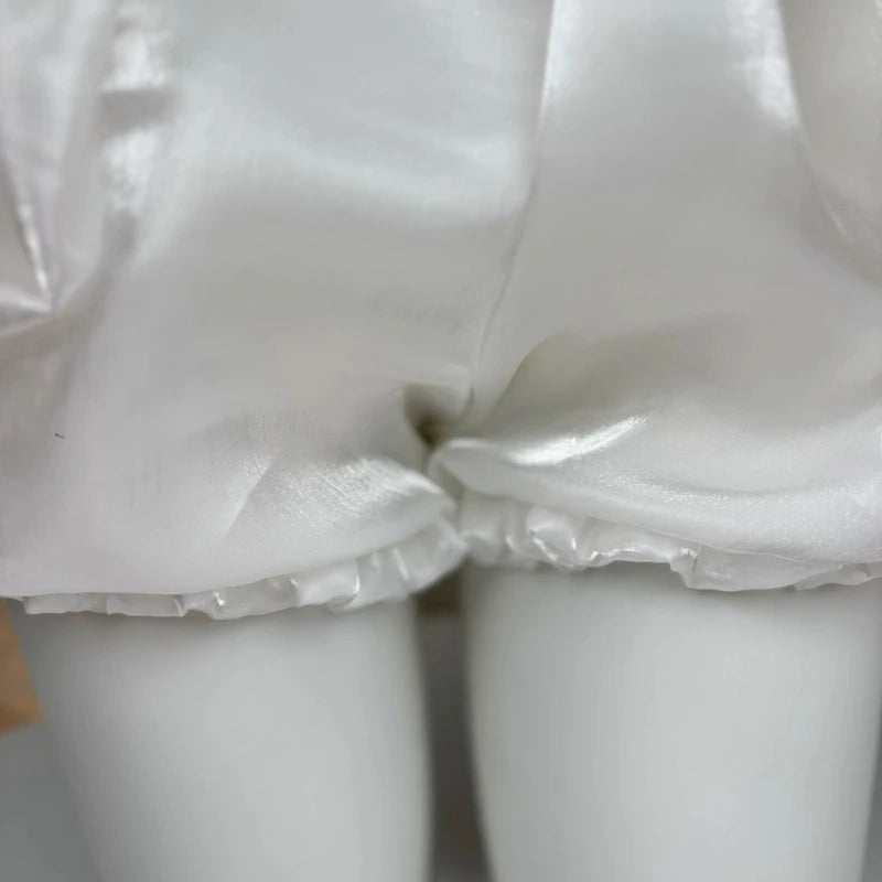 The Trianon White Ruffle Cake Skirt | Elastic Waist Lace Mini Skirt | Vintage A-Line Summer Skirt | Parisian Princess