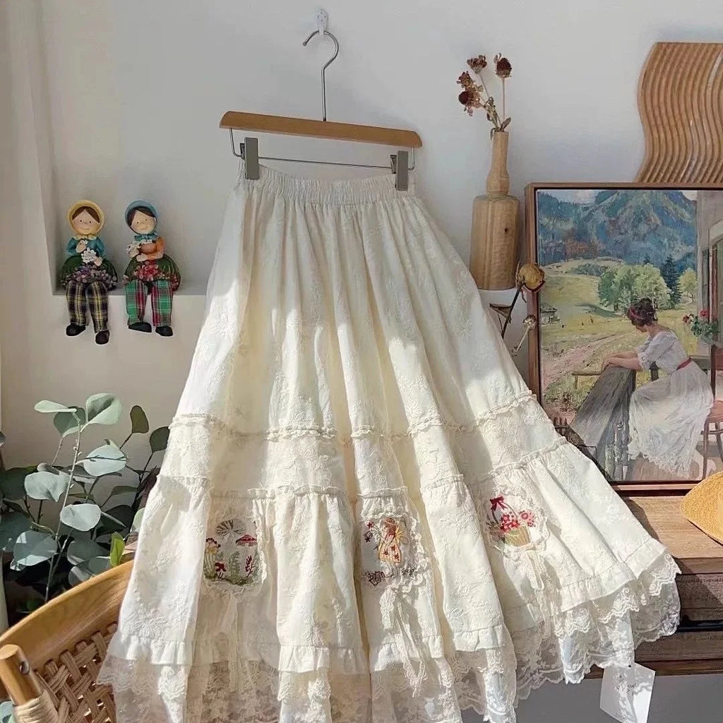 The Petite Parisian Lace Midi | Embroidered Tatting Skirt | Spring French Princess Dress | Parisian Princess