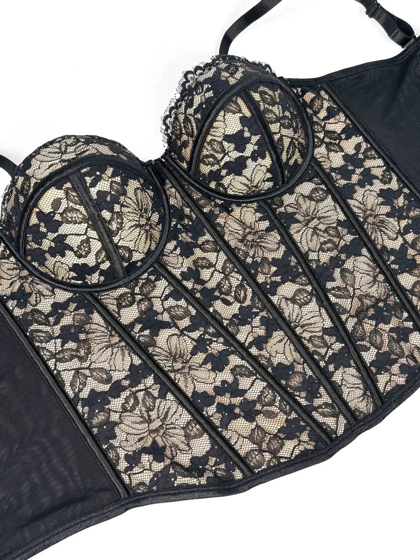 The Versailles Floral Lace Bustier | Sweet Corset Crop Top | Everyday Shaping Top | Parisian Princess