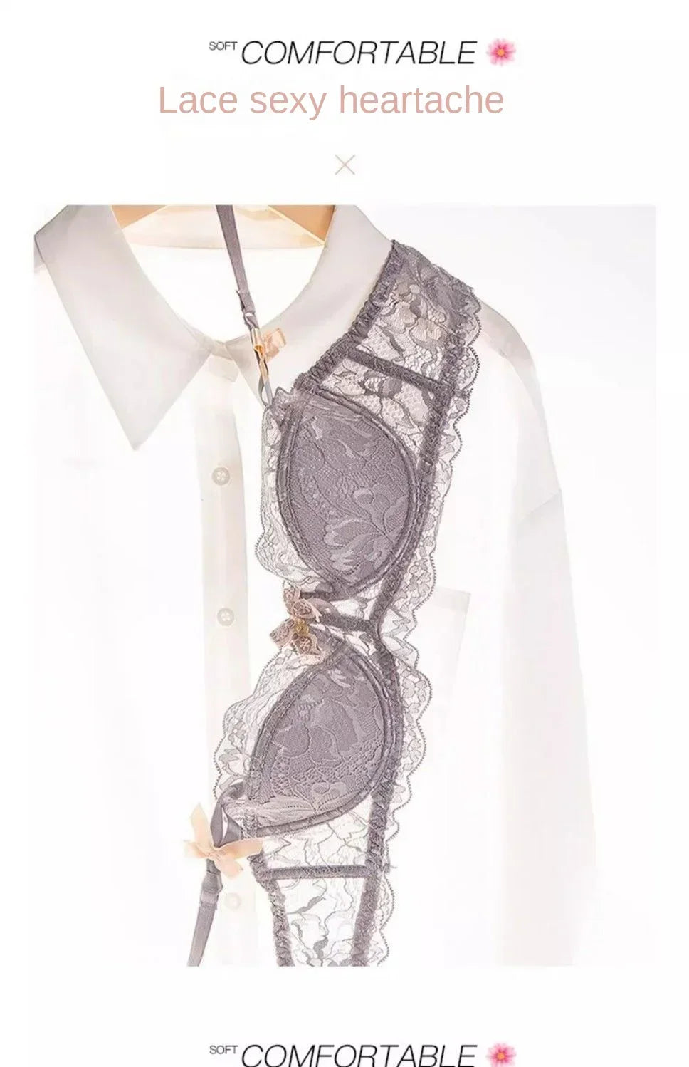 The Versailles Rabbit Ear Lace Bra Set | Half-Cup Push-Up Underwire | French Lace | Parisian Princess