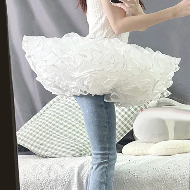 The Swan’s Cushion: Maximum Volume Soft Yarn Petticoat | Super Stuffed Lolita Skirt Support, Duck Butt Silhouette | Parisian Princess