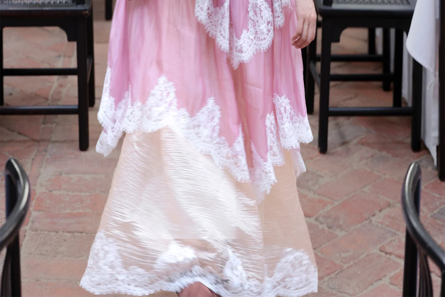 The Chantilly Gradient Lace Gown | Strapless Heavily Embellished Maxi | Vintage Gathered Skirt | Parisian Princess