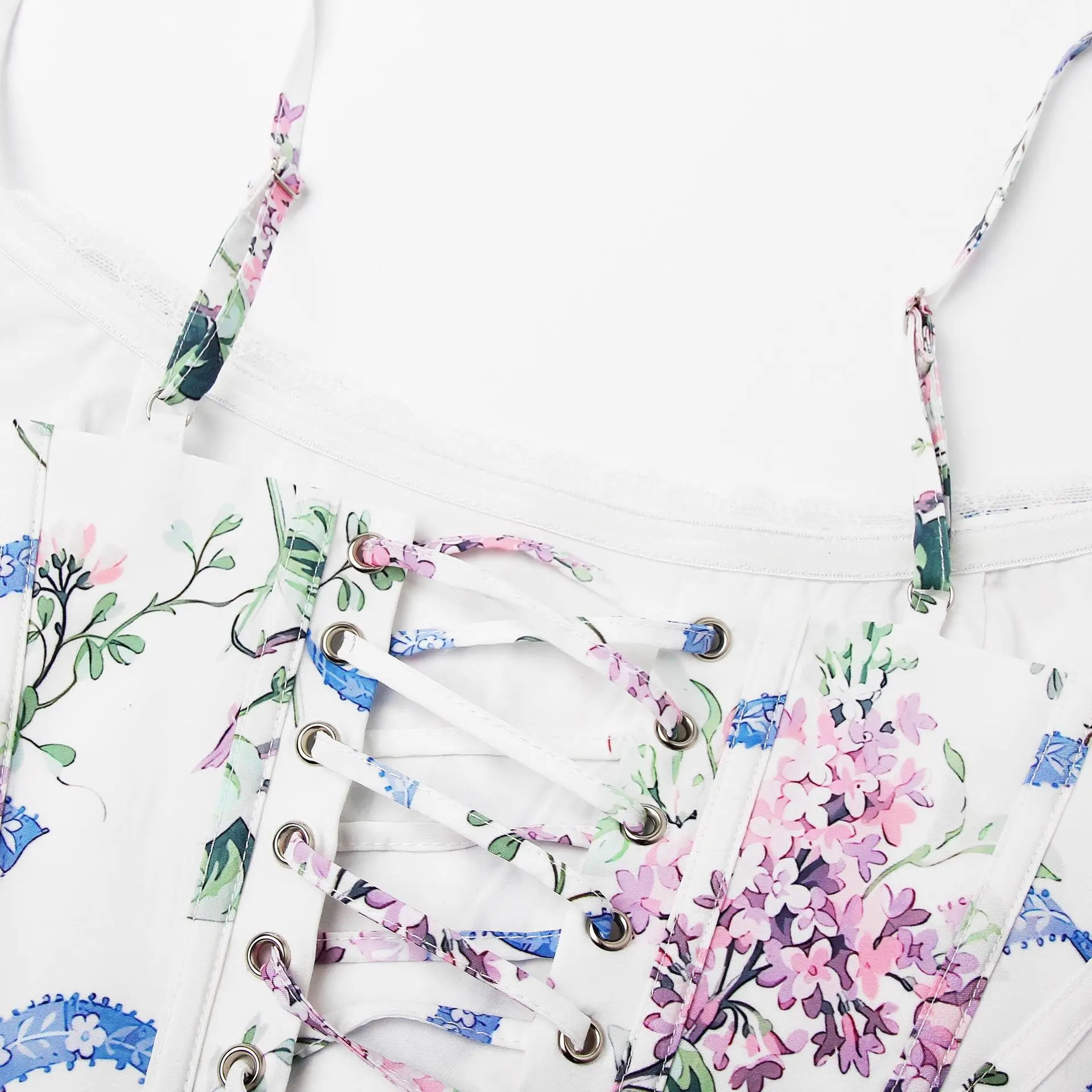The Coquette Lattice Bustier | Summer Lace-Up Mesh Corset Top | Date Night Spaghetti Strap Party Tank | Parisian Princess