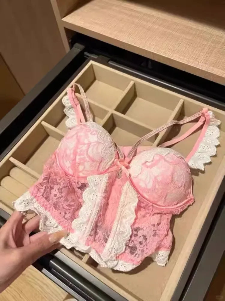 The Jardin Floral Lace Bra Set | Push-Up Underwire 3/4 Cup | Lace Lingerie Set | Parisian Princess