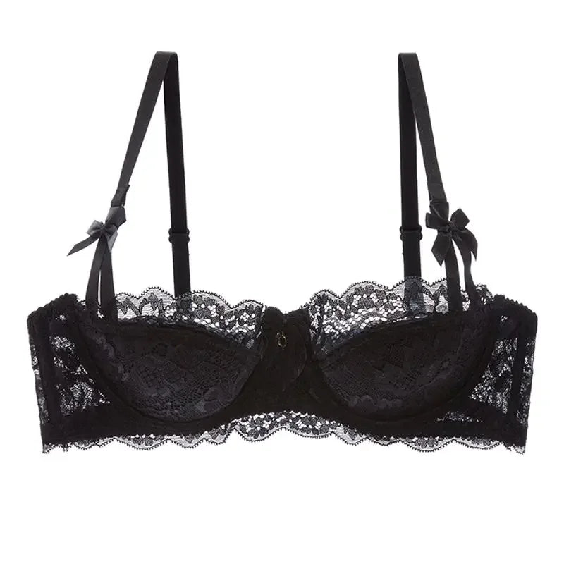 The Versailles Rabbit Ear Lace Bra Set | Half-Cup Push-Up Underwire | French Lace | Parisian Princess