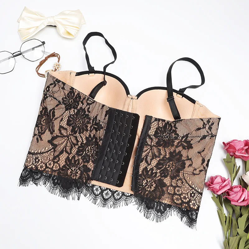 The Versailles Floral Lace Bustier | Sweet Corset Crop Top | Everyday Shaping Top | Parisian Princess