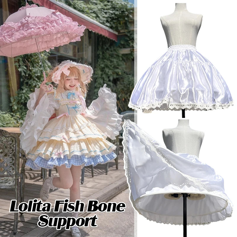 Women Petticoats Victorian Style Lolita Petticoat Underskirt Under The Dress Bridal Crinoline 50cm Cosplay Inner Skirt Support