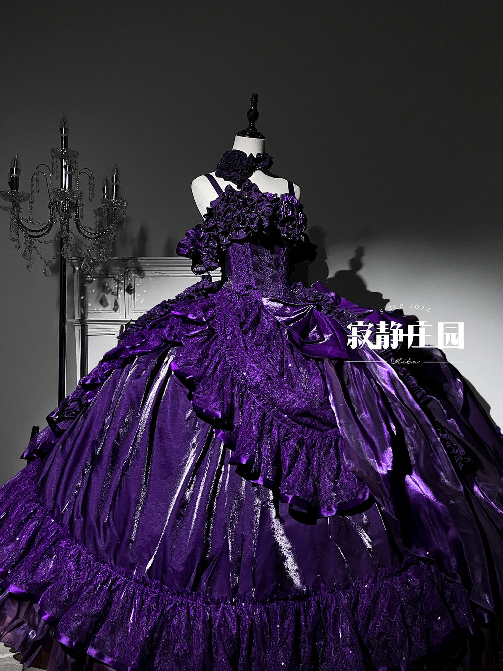 Original Purple Lolita Dark Gothic Fishbone Long Dress 2025 Halloween Christmas Cos Maxi Dresses for Women Sweet Wedding Dress