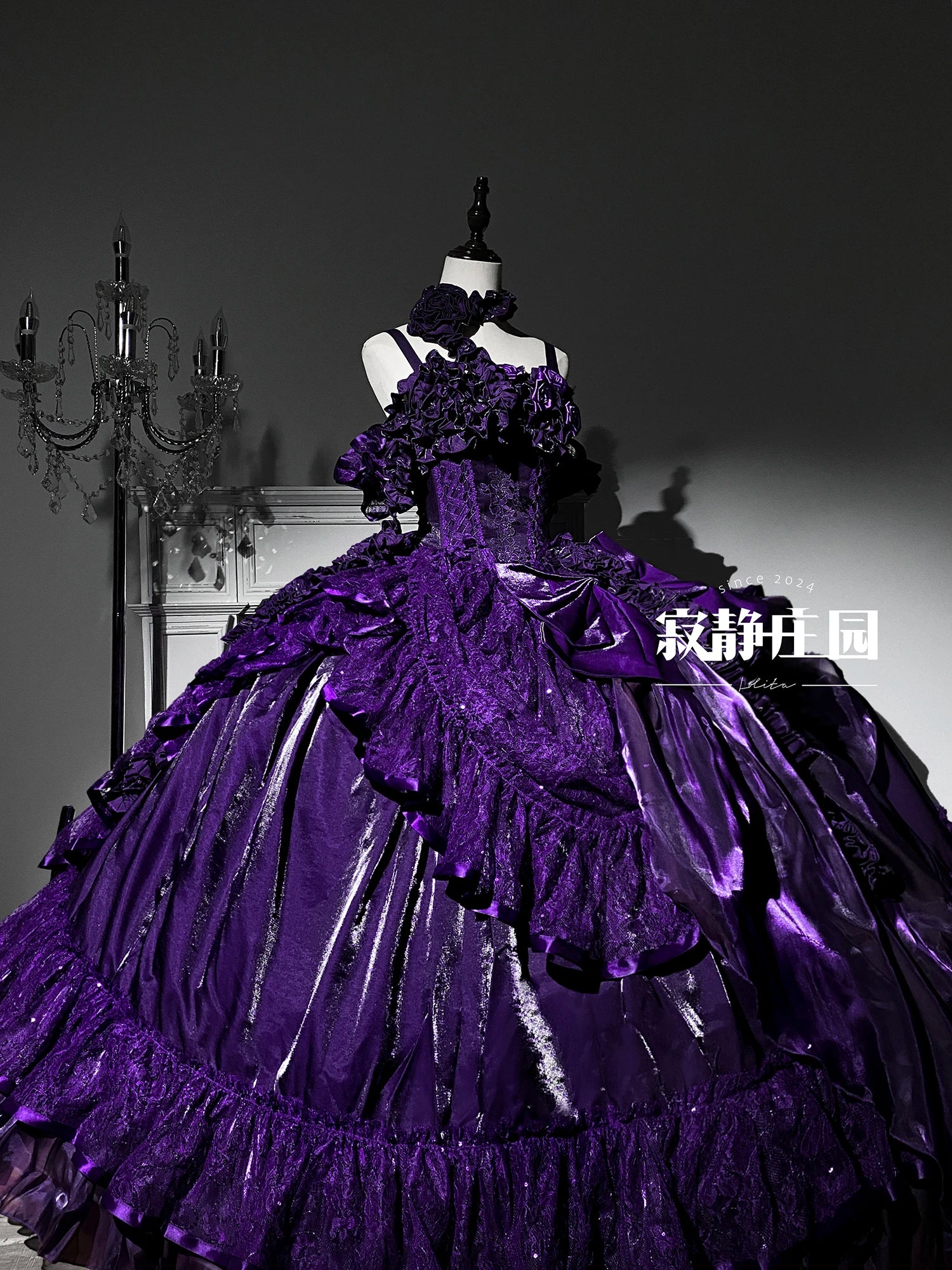 Original Purple Lolita Dark Gothic Fishbone Long Dress 2025 Halloween Christmas Cos Maxi Dresses for Women Sweet Wedding Dress