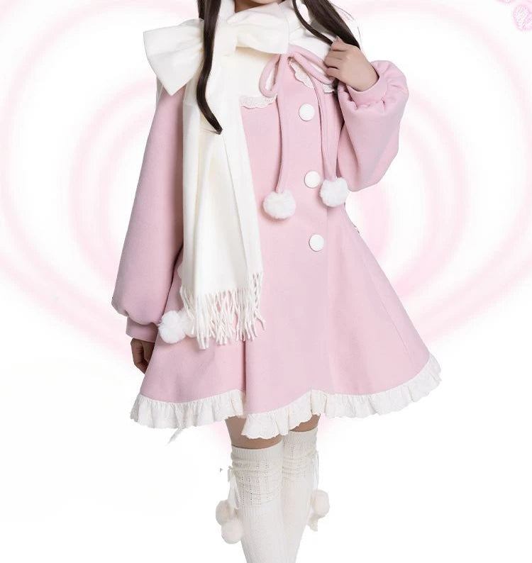 French Court Lolita Lace Patchwork Sweet Dress Coat Women Parisian Aesthetic Contrast Color Dresses Elegant Cute Party