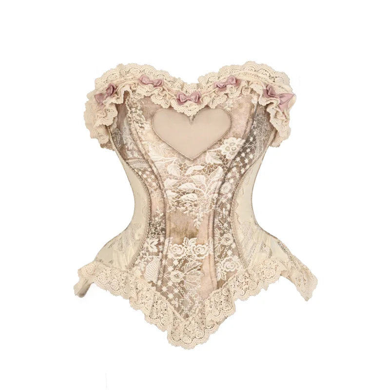 The Versailles Lovecore Lace Set | Fishbone Corset Tube Top & Floor-Length Skirt | Dark Romance Two-Piece | Parisian Princess