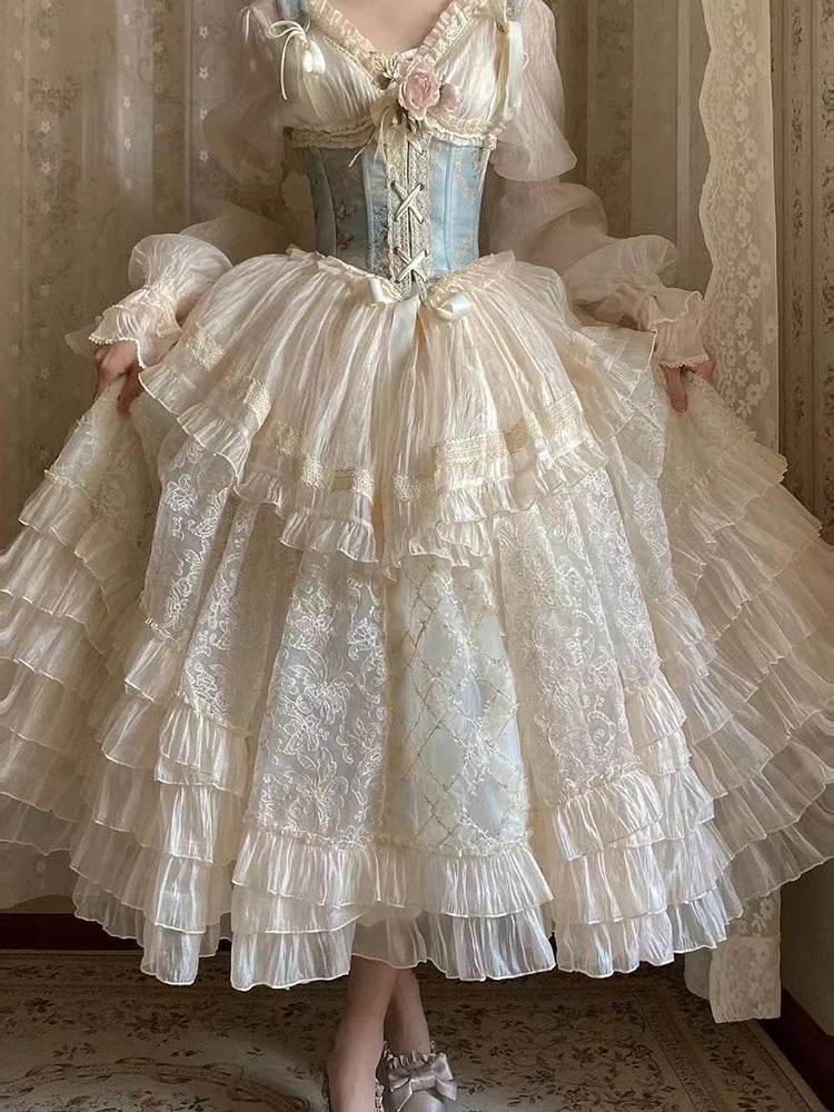 Parisian Layered Lace Princess Exclusive Quality New Color Heavy Industry Girdle Dress Suit Skirt·