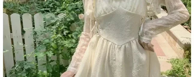 Lace Sun Protection Clothing Women's Summer Outerwear with Strap Vest Top Short Slim Long Sleeve Shirt Coat Gentle Breeze