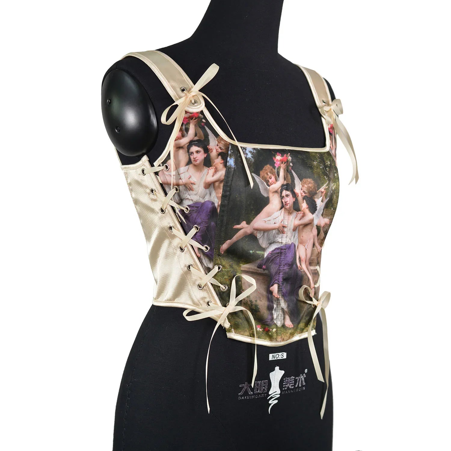 The Louvre Oil Painting Corset | French Art Print Bustier | Fishbone Waist Cincher | Parisian Princess