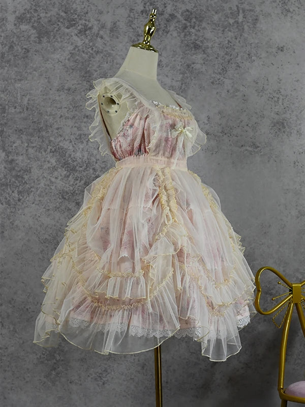 Original Lolita Apron with Veil and Drawstring, Two Types of Dress for Wearing Corporate Casual Dresses