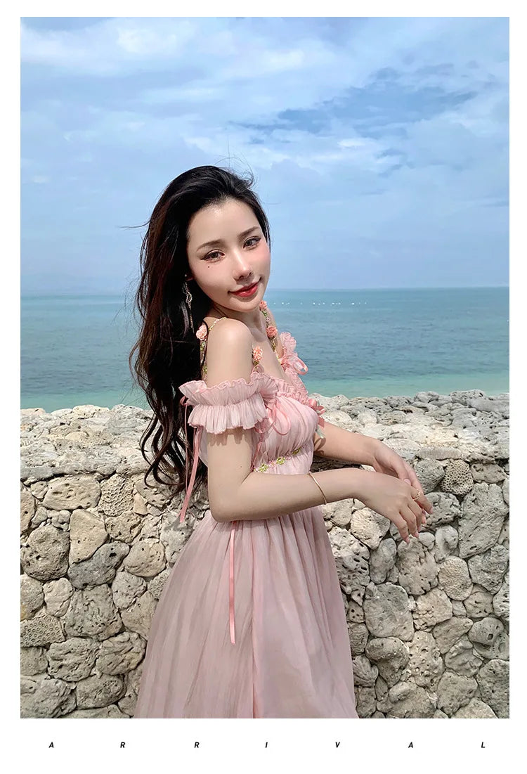 The Romantic "Enchanted" French Long Dress | Sweet Fairy Birthday Gown & Gentle Romantic Style | Parisian Princess