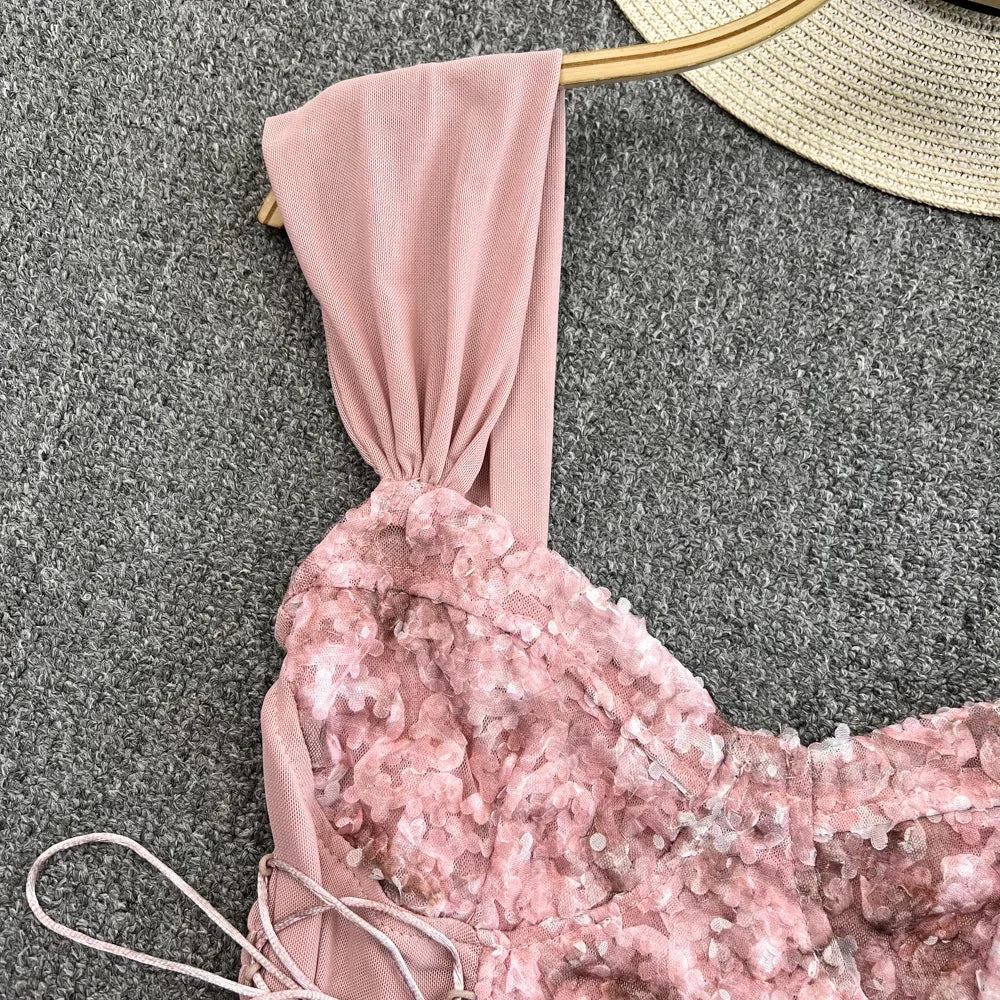 Flower Lace Tank Top Fish Bone Crop Design Inner Strap French Tube Tops Y2k Cute Pink Corset Summer Wear