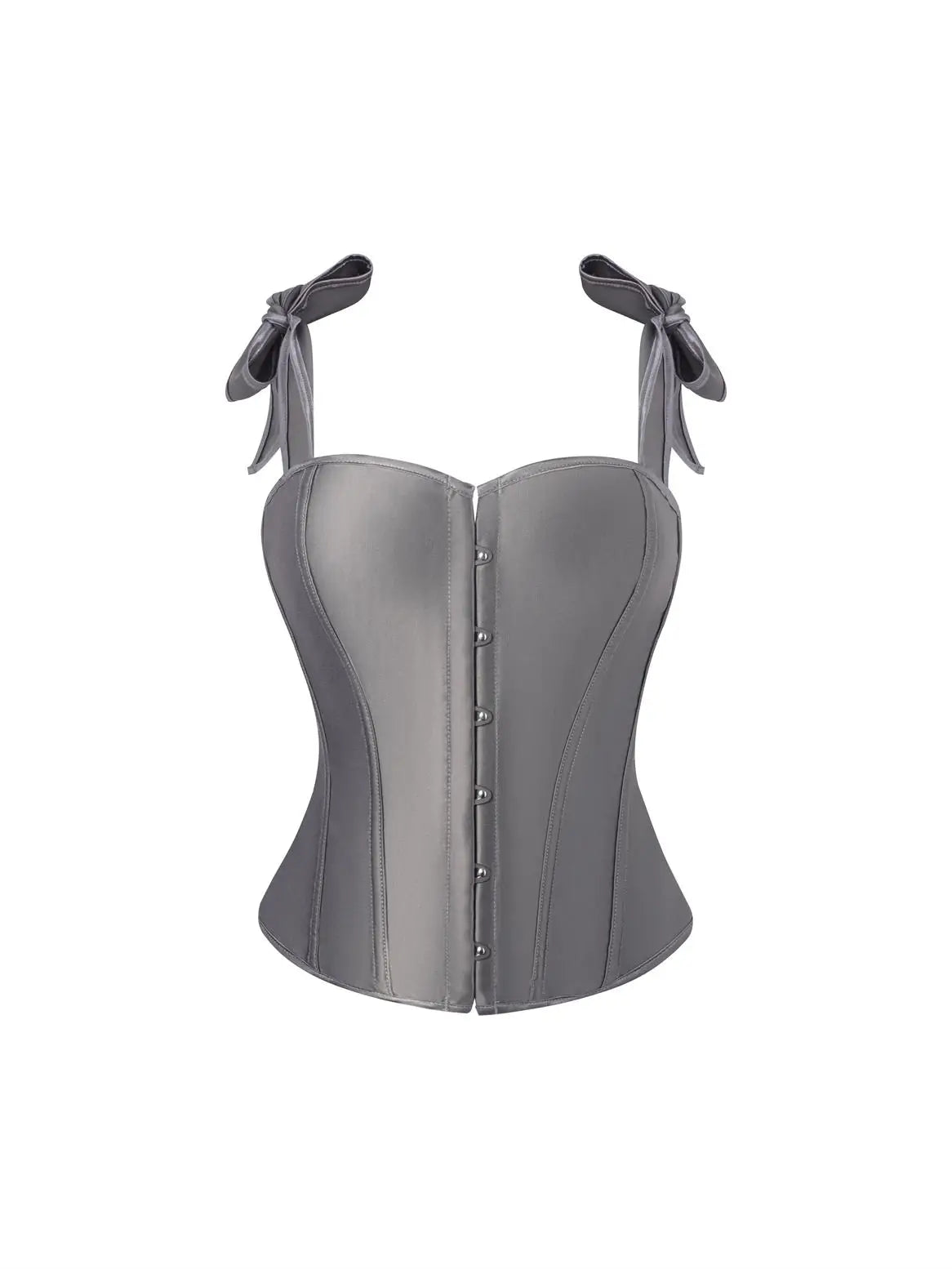 Satin solid color halterdouble shoulder strap adjustable strapless corset for ladies