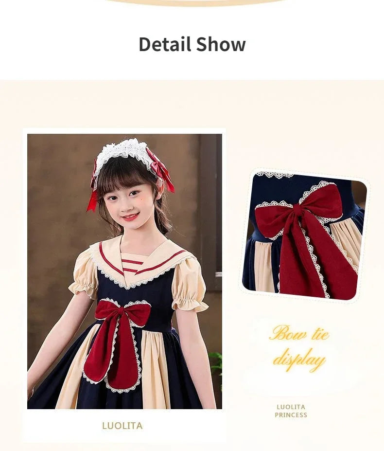 Petite Princess Lolita  Cute Princess Dress New Children's Fashion Birthday Dresses Tutu Send Headpiece 3-15Y 2023