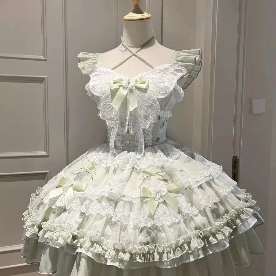 The Madeleine Lolita Mini | French Solid A-Line Party Dress | O-Neck Tatting Short Sleeve Vestido | Parisian Princess