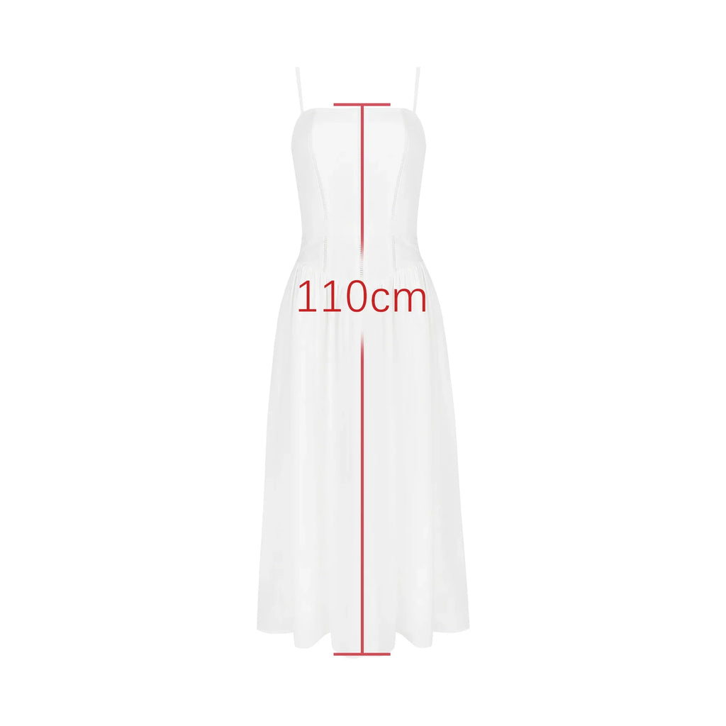 The Saint-Tropez Knotted Gown | French Corset-Detail Spaghetti Strap Mini | Flowy White Summer Beach Dress | Parisian Princess
