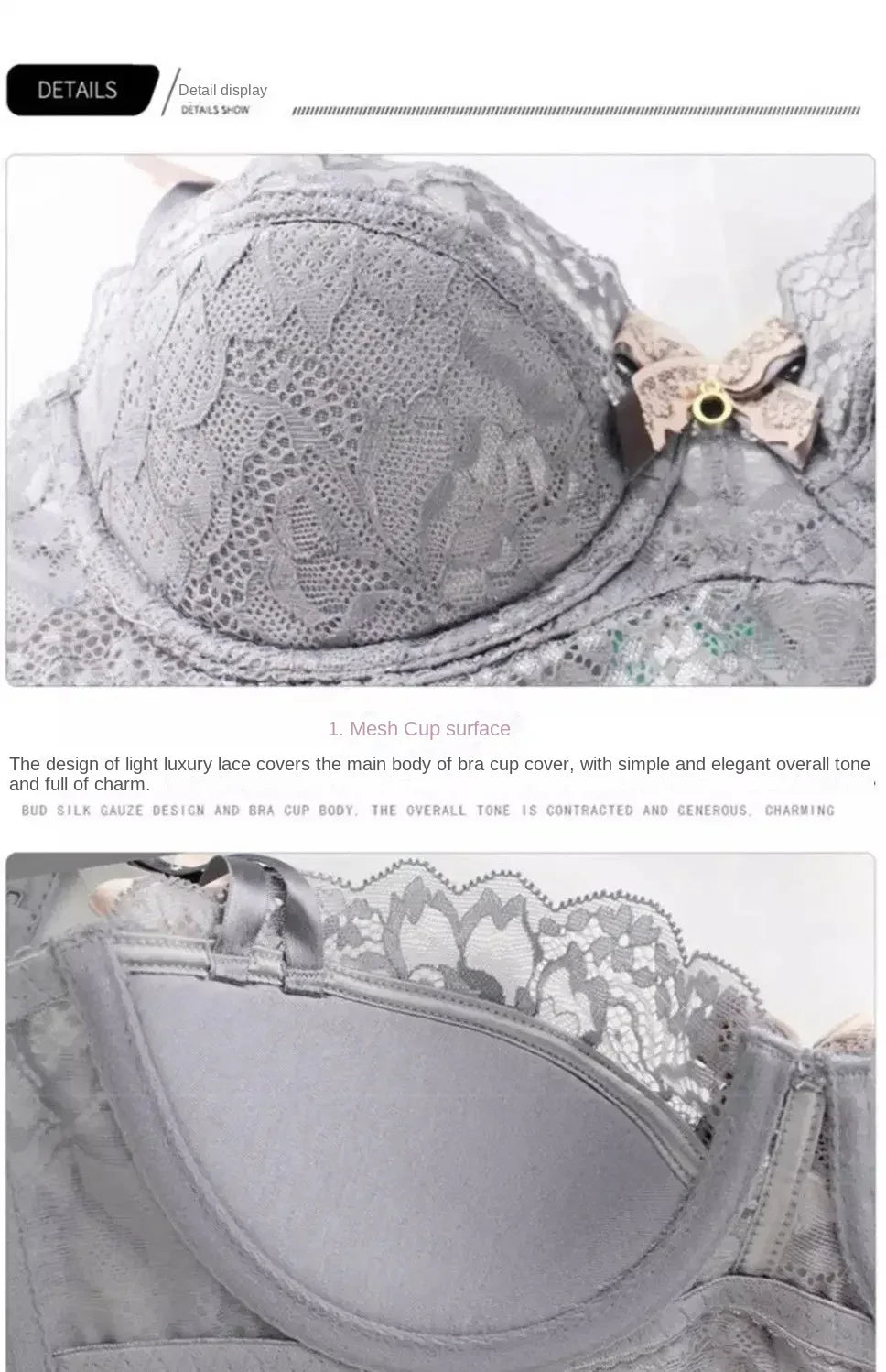 The Versailles Rabbit Ear Lace Bra Set | Half-Cup Push-Up Underwire | French Lace | Parisian Princess