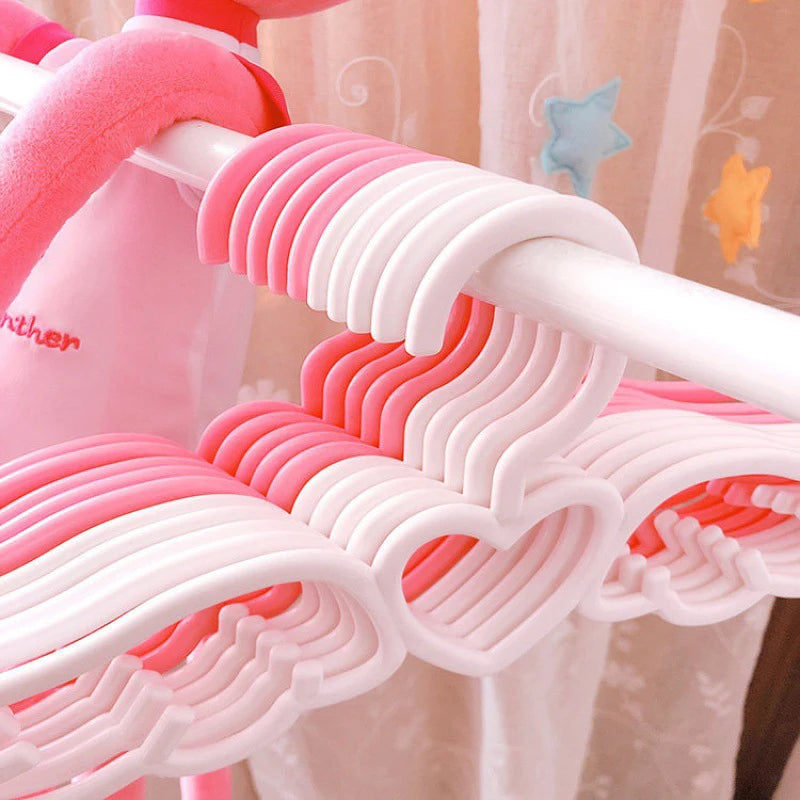 5-25PCS Heart Space Saving Pink Hangers,Durable Non-Slip Hangers for Clothes Dresses Shirts Pants ,Household Wardrobe Organizer