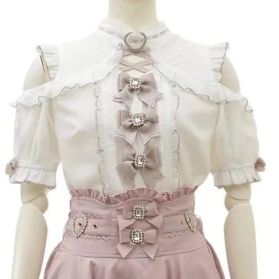 The Marais Midnight Blouse | French Gothic Lantern Sleeve Shirt | Vintage Lace Patchwork Lolita Top | Parisian Princess