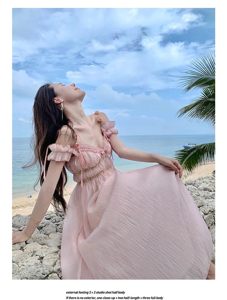 The Romantic "Enchanted" French Long Dress | Sweet Fairy Birthday Gown & Gentle Romantic Style | Parisian Princess