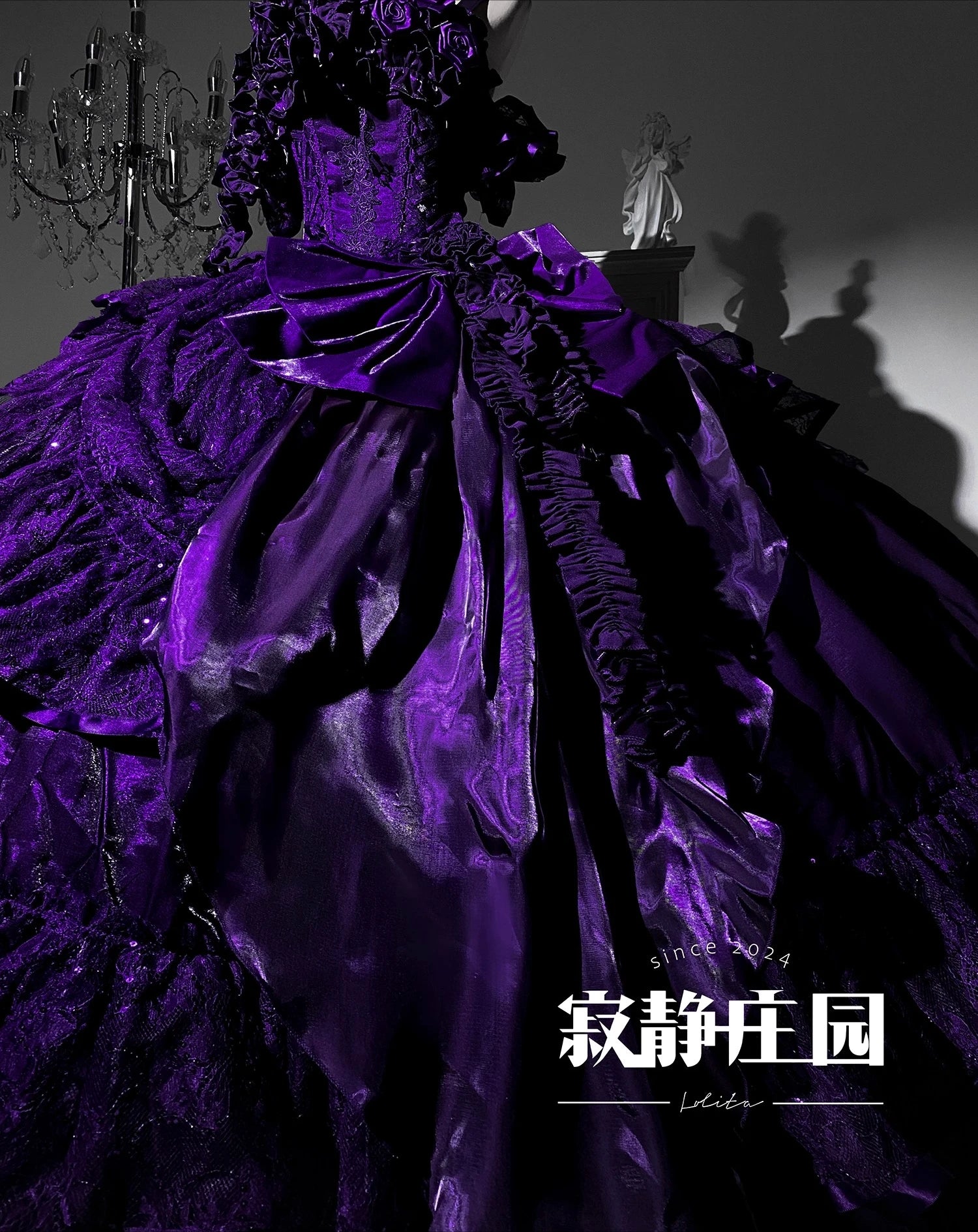 Original Purple Lolita Dark Gothic Fishbone Long Dress 2025 Halloween Christmas Cos Maxi Dresses for Women Sweet Wedding Dress