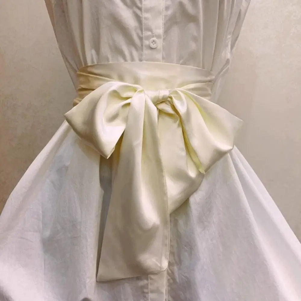 Satin Silk Parisian Bow Corset Waist Belt Decorative Wide Bowknot Fabric Ribbon Cummerbunds DIY Waist Cover For Women Lady Girl Bridal