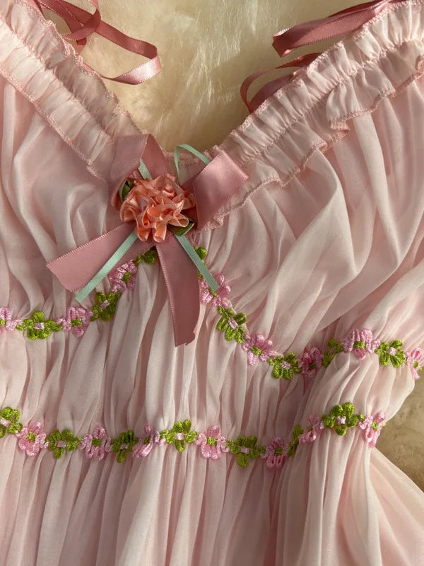 The Romantic "Enchanted" French Long Dress | Sweet Fairy Birthday Gown & Gentle Romantic Style | Parisian Princess