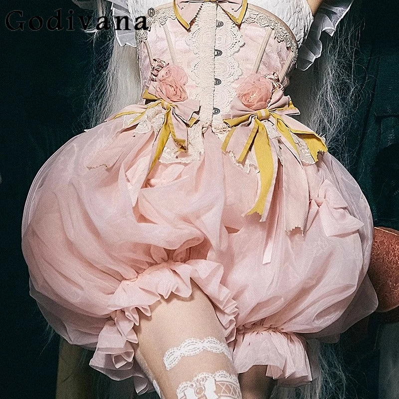 The Sweet Pink Organza Bloomers | Lolita Mesh Pumpkin Shorts | Parisian Coquette Petticoat | Parisian Princess