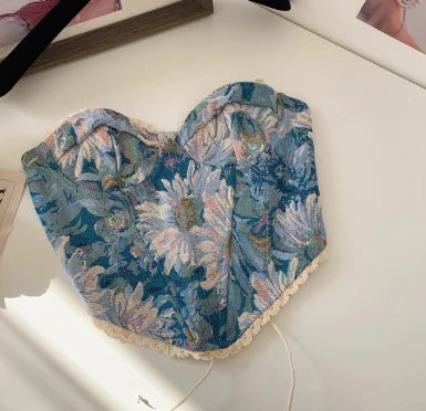 Slimming Parisian Corset Tanks Top Elegant Basic Crop Top  Women Bustier