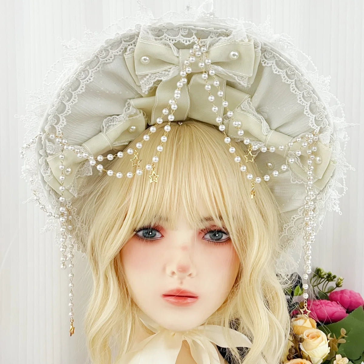 The Rosewater High-Tea Bonnet | Classic French Structured Headpiece for Brunch & Tea Parties | Parisian Princess
