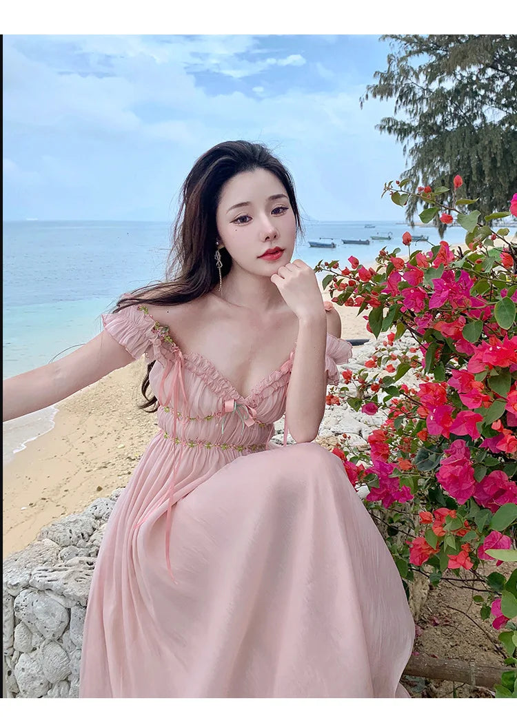 The Romantic "Enchanted" French Long Dress | Sweet Fairy Birthday Gown & Gentle Romantic Style | Parisian Princess