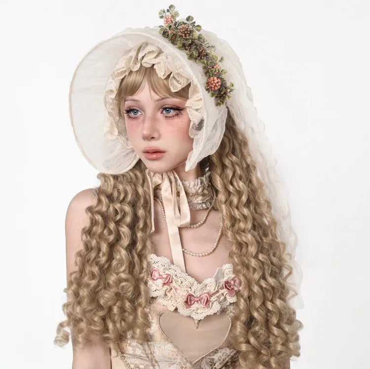 The Parisian Lace Fedora | Elegant Lolita Sweet Floral Sun Hat | European Retro Mesh Round Fedora | Parisian Princess