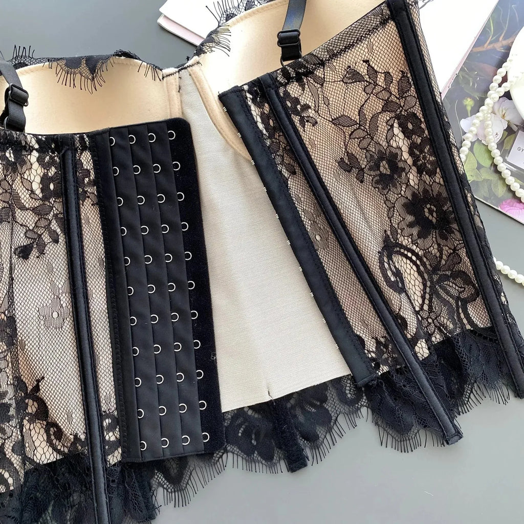 The Versailles Floral Lace Bustier | Sweet Corset Crop Top | Everyday Shaping Top | Parisian Princess
