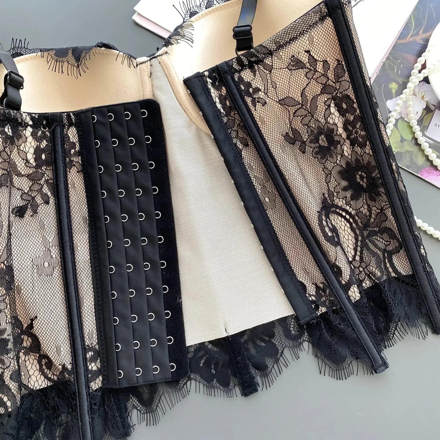 The Versailles Floral Lace Bustier | Sweet Corset Crop Top | Everyday Shaping Top | Parisian Princess